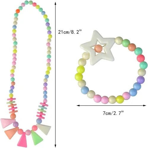 Miniatura 2 de obmwang Juego de 20 pulseras y collar de princesa, disfraz de adolescente, joyería de juego para mujeres, disfraces de disfraces, recuerdos de fiesta