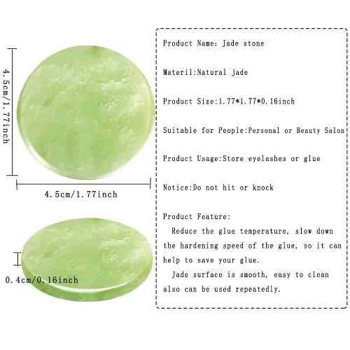 Miniatura 2 de Paleta de pegamento de piedra de jade para extensión de pestañas, soporte para injerto de pestañas redondas, soporte para injerto, paleta