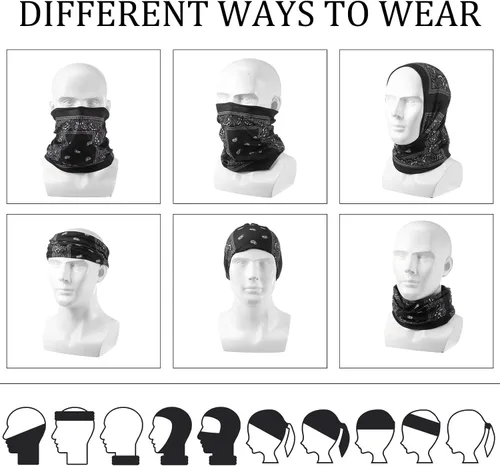 Miniatura 5 de Cozypower 36 bandanas de cachemira sin costuras, polaina para el cuello, pasamontañas para hombres y mujeres, viento UV