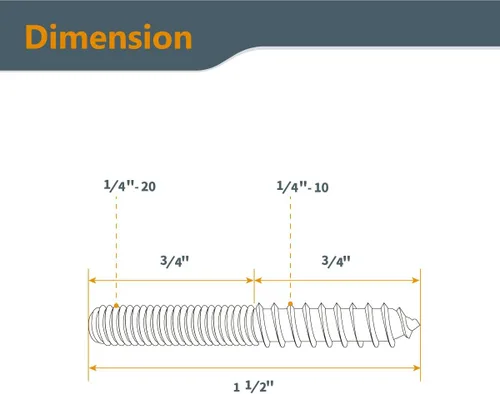 Miniatura 3 de POWERTEC QHB1002 - Pernos de suspensión de 1/4-20 x 1-1/2 pulgadas, paquete de 50 con 2 tuercas hexagonales de instalación de pernos