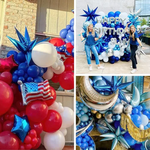 Miniatura 4 de PartyWoo Globos de explosión de estrella de 14 puntas de una pieza, 12 piezas, 2