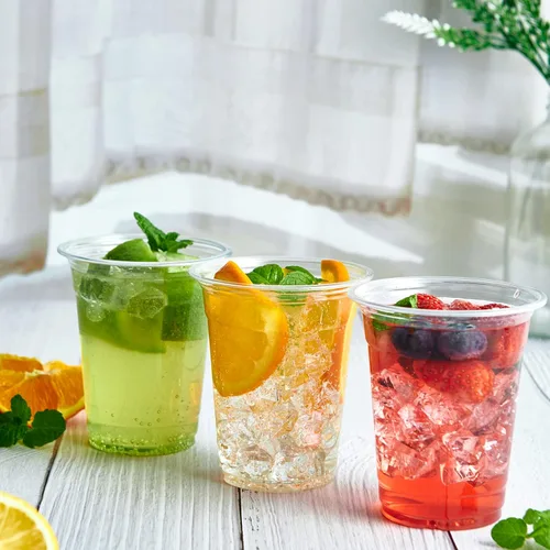 Miniatura 4 de Lilymicky Paquete de 1000 vasos de plástico transparente de 12 onzas, vasos desechables de PET, transparentes, perfectos para café helado, batidos
