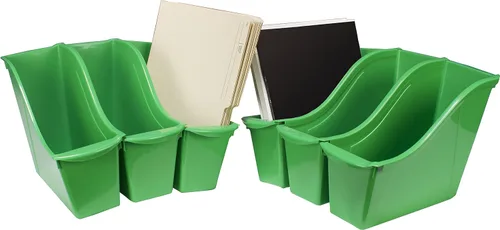 Miniatura 8 de Storex Papelera pequeña para libros, organizador de plástico entrelazado para el hogar, la oficina y el espacio de trabajo, color negro, paquete
