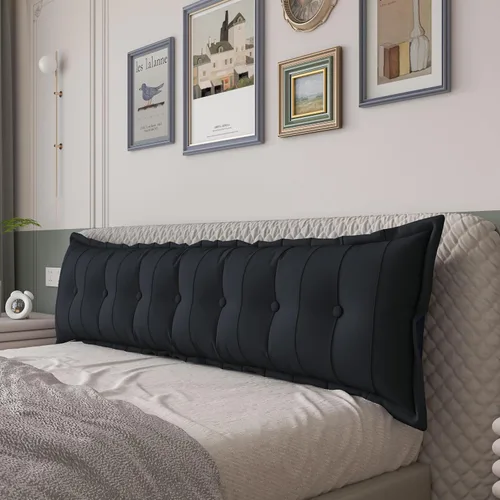 Miniatura 21 de VERCART Almohada grande para cabecero, almohadas de sofá cama, almohada de lectura, almohada de cabecera de cama, almohada de apoyo de Gris