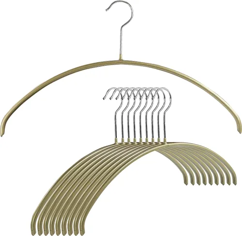 Mawa por Reston Lloyd Serie Euro - Perchero de acero antideslizante de ahorro de espacio para camisas, vestidos, suéteres, estilo 40/P, dorado,