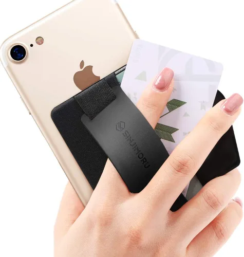 Miniatura 10 de Sinjimoru - Soporte para teléfono con agarre y tarjetero con soporte para teléfono, cartera adhesiva segura para iPhone con soporte con patas