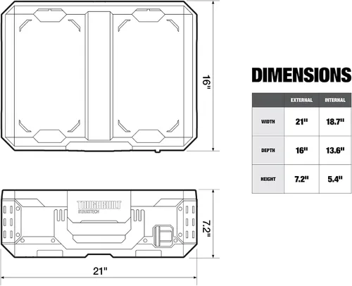 Miniatura 3 de ToughBuilt Organizador de almacenamiento StackTech, caja de herramientas modular transparente con sistema de bloqueo automático, protección IP65
