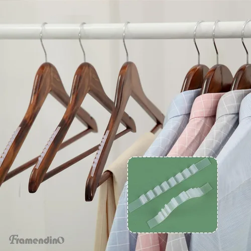 Miniatura 5 de Framendino, Paquete de 100 agarraderas de goma antideslizantes transparentes adhesivas para ropa con aletas
