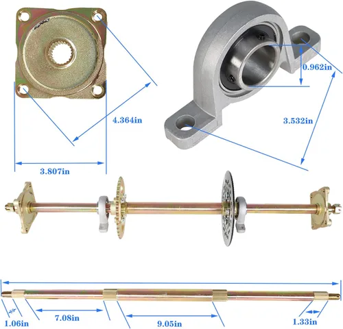 Miniatura 6 de waltyotur Kit de ensamblaje de eje trasero de Go Kart ATV 32 Pulgadas Eje y cubo y cadena y cilindro maestro de freno de reemplazo para Go Kart ATV