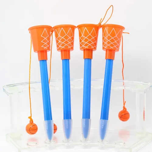 Miniatura 4 de KRIZJUES 10 bolígrafos de aro de baloncesto, suministros escolares kawaii, bonitos bolígrafos de tinta de gel de dibujos animados, bolígrafos
