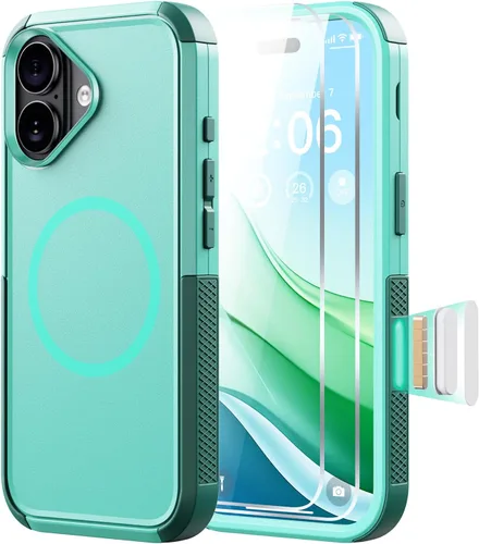 Miniatura 43 de Diverbox Funda para iPhone 13 [compatible con MagSafe] [con protector de pantalla] [a prueba de golpes] [a prueba de caídas] Funda de protección