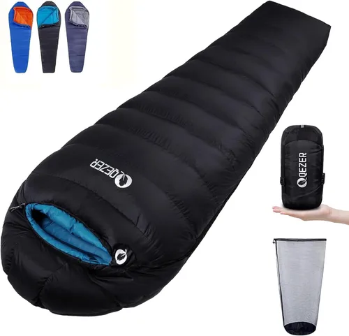 Miniatura 11 de Down Sleeping Bag for Adults, 0°F 10°F 15°F 20°F 600 Fill Power Mummy Lightweight Compact Cold and Warm Weather Backpacking Sleeping Bag for Camping