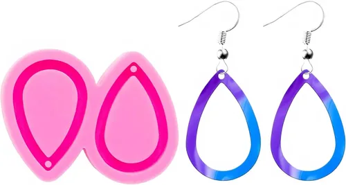 Miniatura 11 de Molde de resina en forma de lágrima para aretes, moldes de joyería de resina de silicona, moldes de fundición de resina epoxi para mujeres, aretes