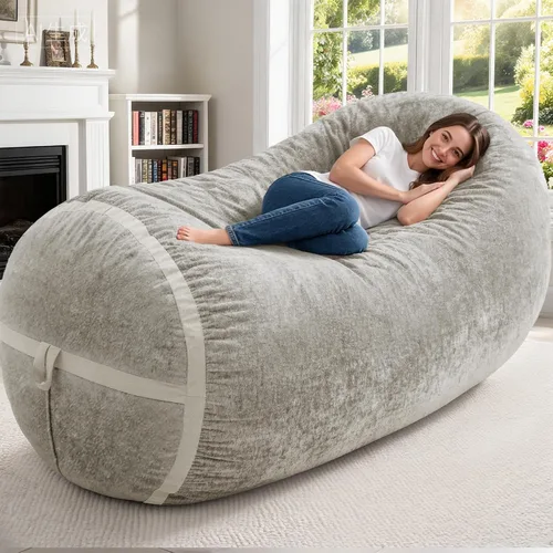 Miniatura 34 de Homguava Puf gigante de 2 pies para adultos con relleno de espuma viscoelástica, puf con funda de piel sintética suave, cómoda puf para sala