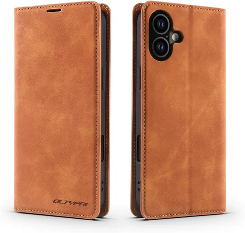 Miniatura 14 de QLTYPRI Funda para iPhone Air, Funda de piel sintética premium TPU parachoques con tarjetero Kickstand adsorción magnética oculta a prueba de golpes