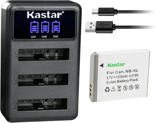 Miniatura 9 de Kastar Cargador de batería USB triple LCD compatible con Canon NB-6L NB-6LH, Canon PowerShot SX260 HS, PowerShot SX270 HS, PowerShot SX280 HS