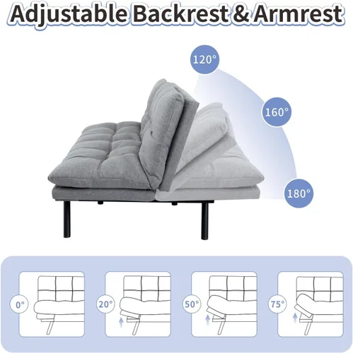 Miniatura 3 de MUUEGM Sofá cama futón de espuma viscoelástica, moderno sofá de oficina, cama convertible para espacios pequeños, apartamento, oficina, con respaldo