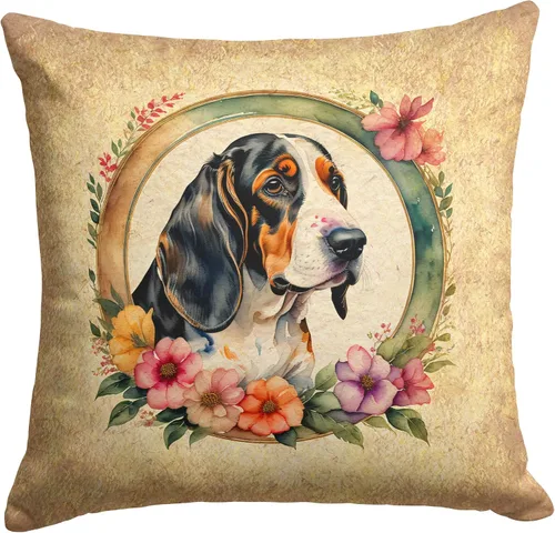 Miniatura 63 de Caroline's Treasures DAC2072PW1414 Affenpinscher and Flowers - Almohada decorativa de tela, lavable a máquina, para interiores y exteriores