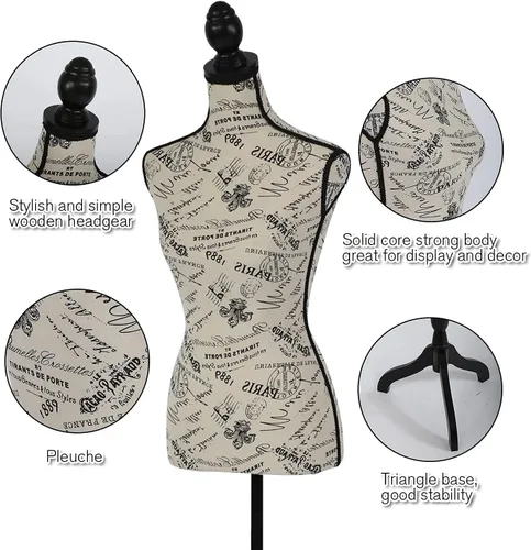 Miniatura 2 de FDW Maniquí femenino con forma de maniquí de costura, maniquí de torso con base de trípode, maniquí ajustable para coser ropa (CM, 59-67 pulgadas)