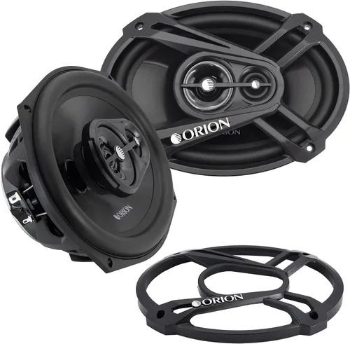 ORION Cobalt Series CB693 - Altavoces coaxiales de 3 vías para automóvil, 320 W, 4 ohmios, rango completo, graves mejorados, cono de polipropileno y