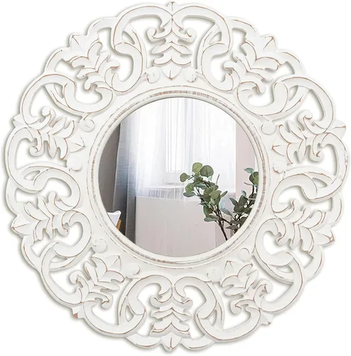 Miniatura 14 de JFY Designs Espejo de Pared y Acento Decoración de Pared - Espejo de Tocador con Marco de Madera Laminada, Espejos de Pared Montados Estilo Boho