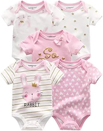 Miniatura 2 de Kiddiezoom Conjunto de ropa unisex de manga corta para bebé recién nacido