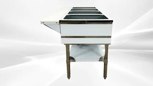 Miniatura 7 de Calentador eléctrico de mesa de vapor comercial 58 pulgadas de ancho 4 pozos abiertos certificado NSF acero inoxidable con estante inferior y tabla