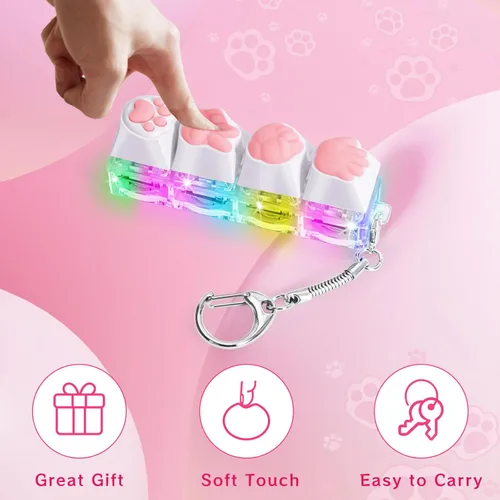 Miniatura 3 de Juguetes para hacer clic en el teclado para adultos con luz LED, llavero, juguetes sensoriales divertidos para la descompresión de ansiedad