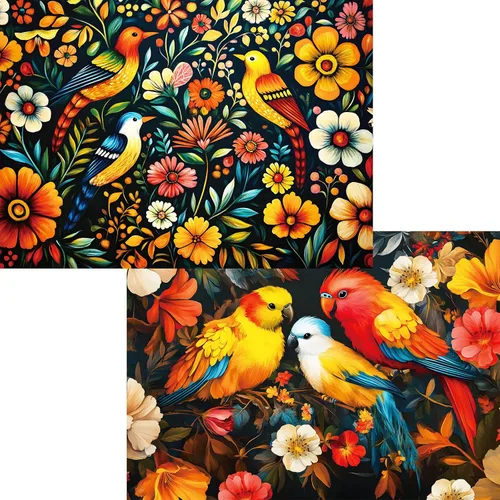 Miniatura 13 de Rompecabezas de 1000 piezas para adultos, paquete de 2 con tema botánico y de plantas cósmicas, diseño de rosas estrelladas y árboles, rompecabezas