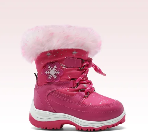 Miniatura 2 de DREAM PAIRS Botas de nieve para niños y niñas, antideslizantes, con forro de piel sintética de media pantorrilla, zapatos de invierno para niños