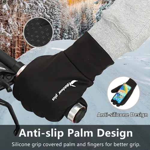 Miniatura 2 de outdoor plus Guantes de correr para hombres y mujeres, guantes térmicos para pantalla táctil, guantes de conducción para senderismo, ciclismo