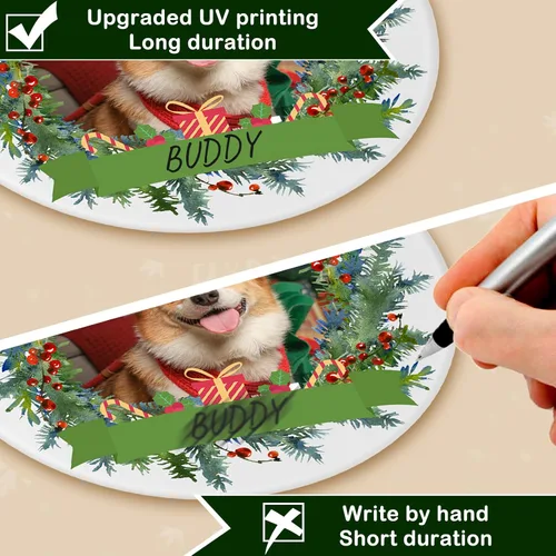 Miniatura 4 de Adornos de Navidad personalizados para perros 2025 – Adornos de foto de mascota personalizados para decoraciones de árboles de Navidad, adorno