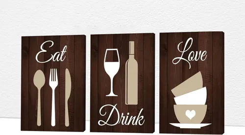 Miniatura 45 de Arte de pared de comedor y cocina, arte moderno para pared, cuadros para cocina y comedor, arte de pared de copas de vino tinto, arte de pared