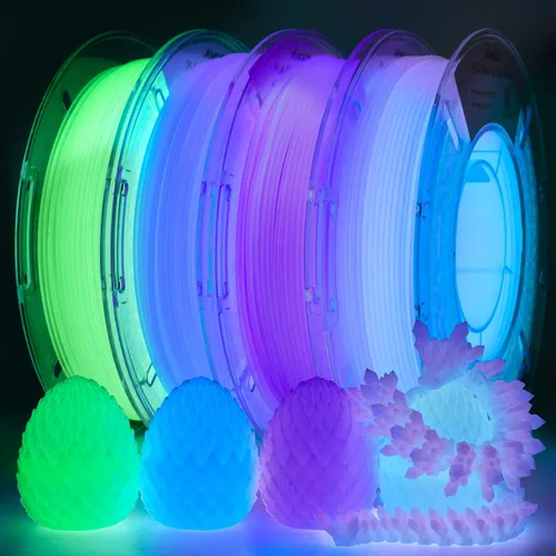 Miniatura 12 de AMOLEN - Filamento de impresora 3D de seda PLA, PLA tricolor púrpura/verde azul/naranja quemado de 0.069 pulgadas, filamento brillante de cambio