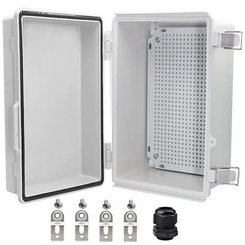 Miniatura 9 de Caja eléctrica impermeable, caja de conexiones IP67, pestillo de acero inoxidable, cubierta transparente con bisagras, carcasa para proyectos