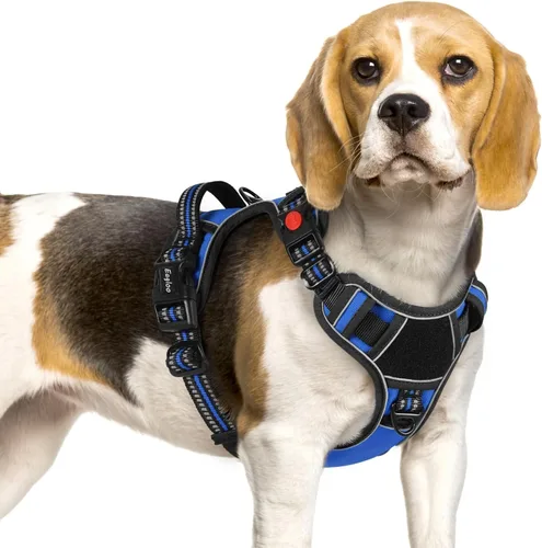 Miniatura 20 de Eagloo Arnés para perro de tamaño pequeño, fácil de llevar con 3 hebillas, arnés ajustable sin tirones para mascotas con sistema MOLLE, chaleco