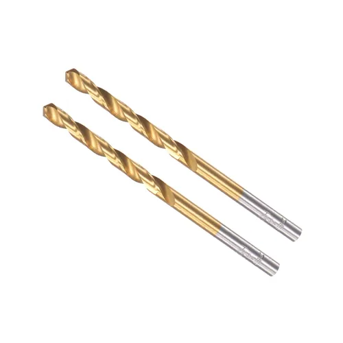 Miniatura 7 de Brocas helicoidales, diámetro de perforación de 0.154 in, acero de alta velocidad recubierto de titanio 6542 vástago redondo recto