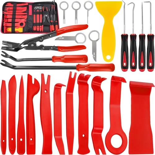 Miniatura 10 de Keze 7 Piezas Herramienta de Palanca de Extracción de Molduras de Plástico Automotrices y Kit de Alicates Extractores de Clips para Extracción