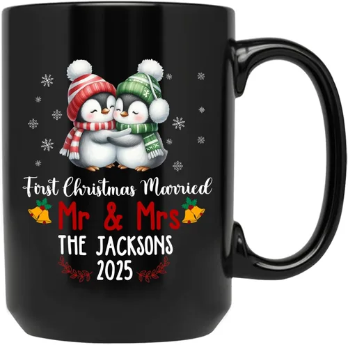 Miniatura 9 de Taza personalizada de Feliz Navidad 2025, taza de cerámica personalizada de muñeco de nieve con nombre, regalo de taza de Navidad para hombres