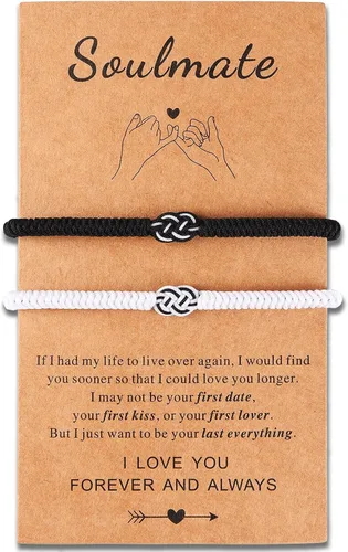 Miniatura 6 de ULYSIA Pulseras a juego para parejas, mejores amigos, regalos de cumpleaños para ella y él, alma gemela, hilo rojo del destino, pulseras