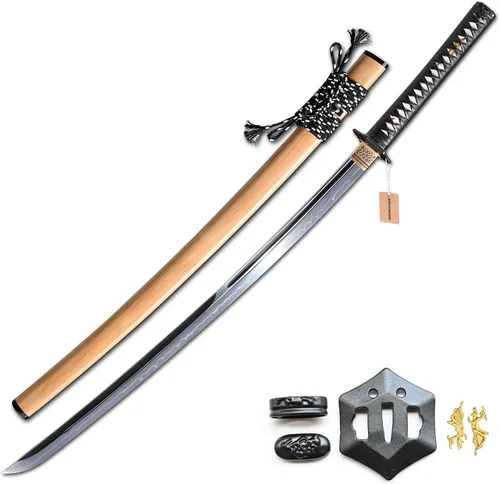 Miniatura 12 de MURASAME Katana Espada 41" T10 Acero Real Hamon Maquinilla de afeitar afilada espiga completa hecha a mano