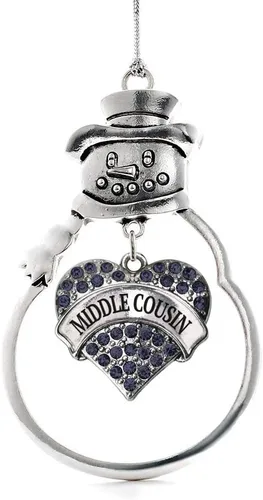 Miniatura 81 de Inspired Silver - Fuerza Aérea - Adorno de Navidad plateado - Adorno de árbol de Navidad con colgante de corazón azul con circonita cúbica