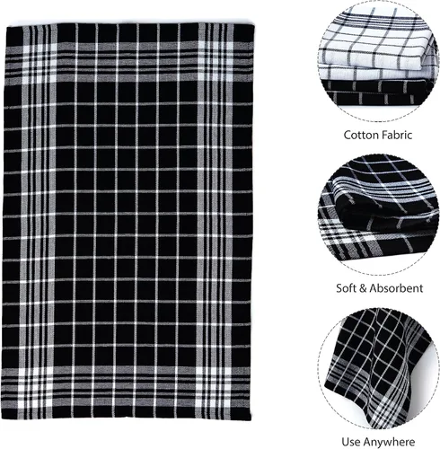 Miniatura 4 de Encasa XO Juegos de Toallas de Cocina y Paños de Cocina Toalla de Mano de Algodón Multiusos, Altamente Absorbente para Limpieza y Reutilizable