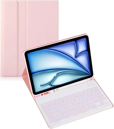 Miniatura 24 de Funda de teclado para tableta Samsung Galaxy Tab A8 X200/X205 de 10.5 pulgadas, cubierta protectora de teclado con soporte multiángulo, borde de Azul