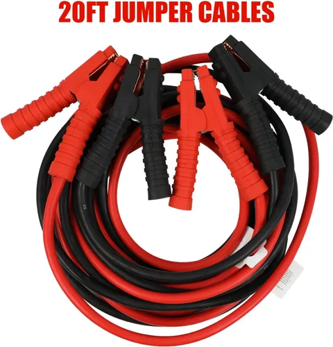 Miniatura 6 de ZESUPER - Cables de arranque de batería de alta resistencia 3000 AMP, 1 calibre, 20 pies, línea de arranque de emergencia para coche, furgoneta
