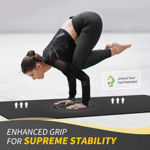 Miniatura 7 de CAMBIVO Tapete de yoga para mujeres, hombres y niños, 1/3, 1/4 y 2/5 pulgadas, extra grueso, antideslizante, 72 x 24 pulgadas, tapete de yoga