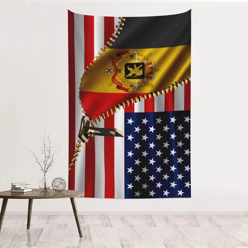 Miniatura 13 de Tapiz de bandera estadounidense y bandera cubana de Cuba, 60 x 40 pulgadas, divertido tapiz estético, arte de pared para dormitorio, sala de estar