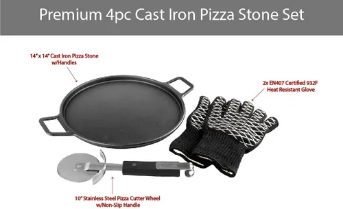 Miniatura 2 de Kit completo de piedra para pizza de hierro fundido (4 unidades)