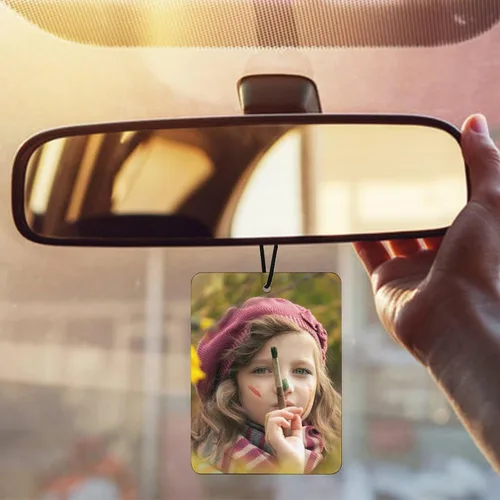 Miniatura 5 de Ambientador personalizado FAMILOVE para coche con texto fotográfico en ambos lados, regalo personalizado para el Día de San Valentín Cumpleaños