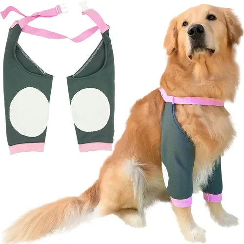Miniatura 11 de Coderas para perros, rodilleras, tratamiento de callos para heridas, patas delanteras para dejar de lamer, perros medianos y grandes, L, color morado